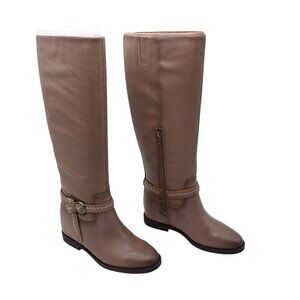 NIB Lucky Brand Maltet Knee High Boot Size 8M Silver Cloud Summer Haze Leather